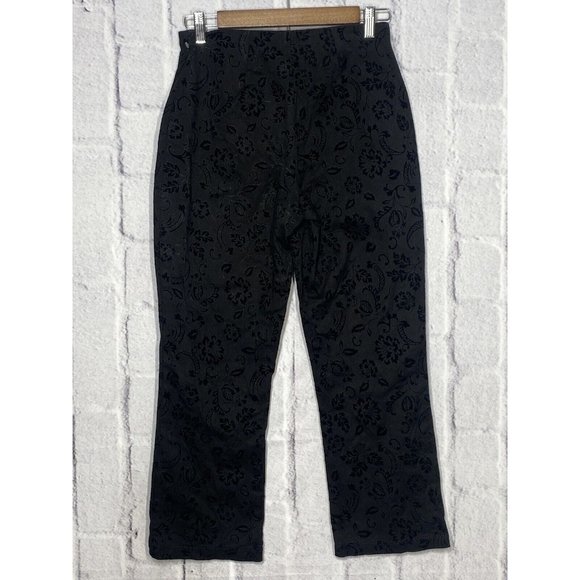 Equestrian Designs Women’s Black Two Tone‎ Floral Trouser Career Pants Size S - Picture 2 of 11